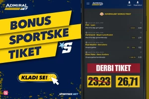 AdmiralBet i Sportske bonus tiket - Uz derbije do kvote 26.71!